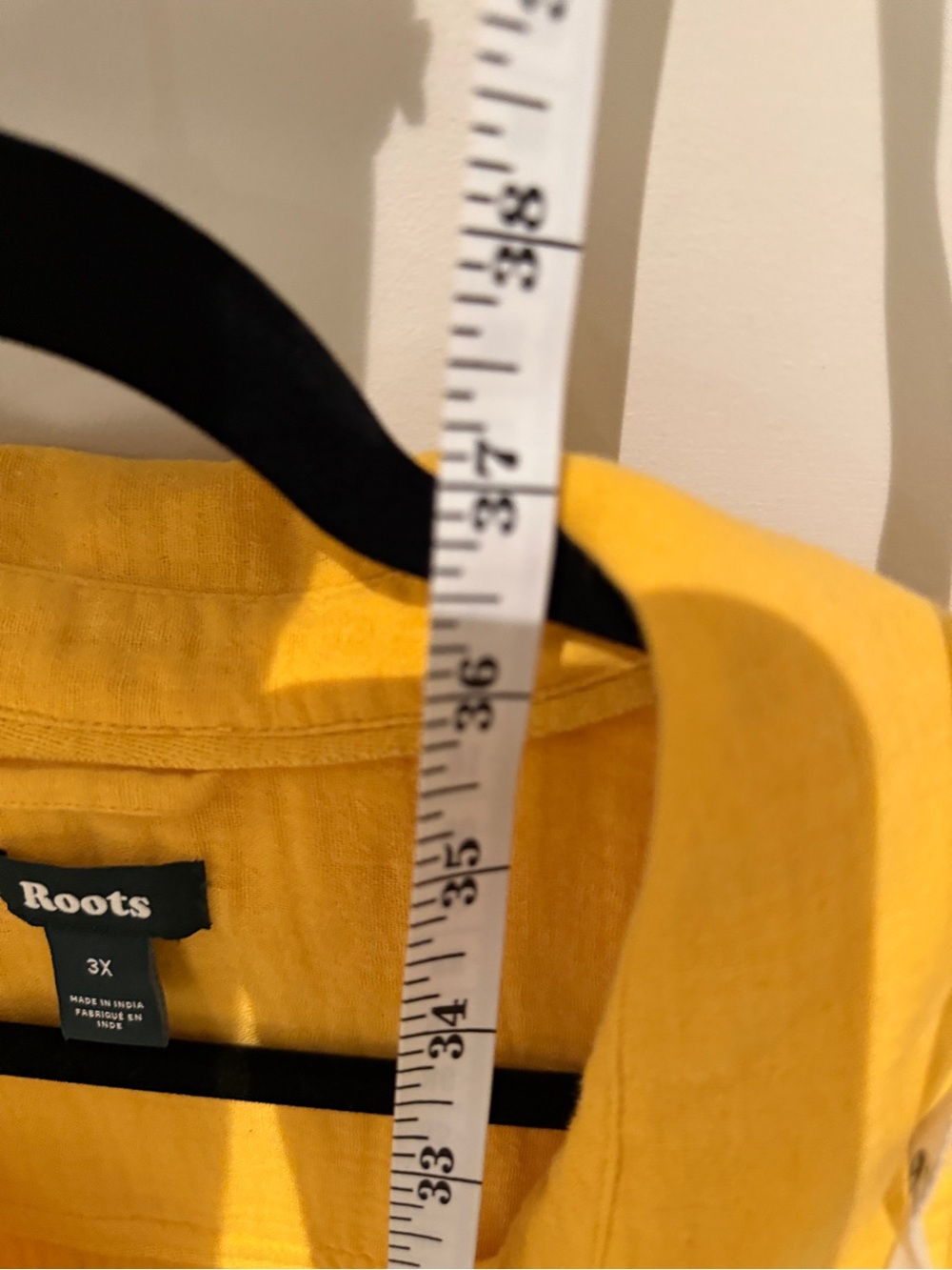 Roots Yellow Cotton Gauze Button Front Shirt 3X Plus Size Oversized - Picture 6 of 6